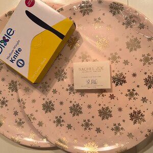Plastic Reusable Large Holiday Serving Platters by Rachel Zoe (new / 16" / 6) hx